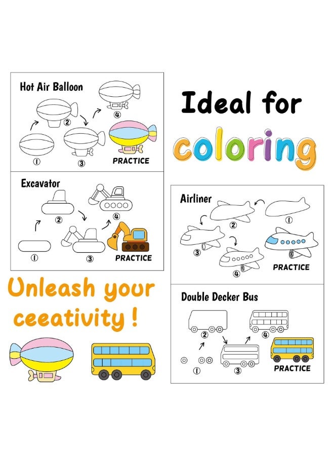 Capstro How to Draw Step-by-Step Drawing Book for Kids – Guided Sketch Practice for Early Art Skills, Creative Learning & Screen-Free Activity – Transportation Theme - Image 2